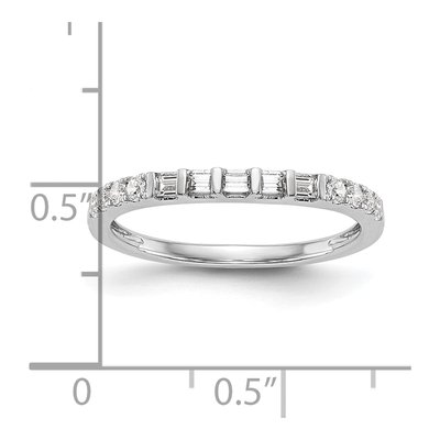 14K White Gold 1/4 ct tw Diamond Contoured Wedding Band – view 8