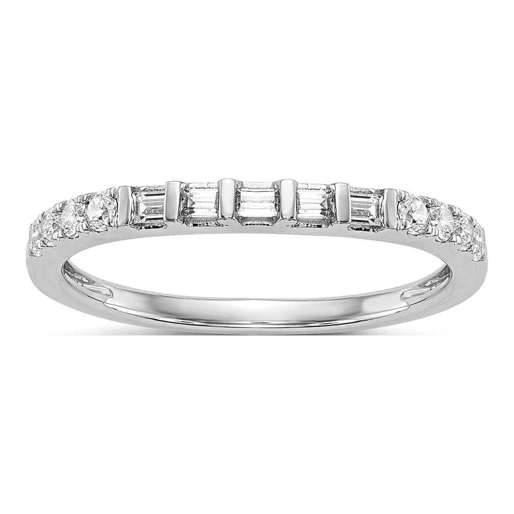 14K White Gold 1/4 ct tw Diamond Contoured Wedding Band