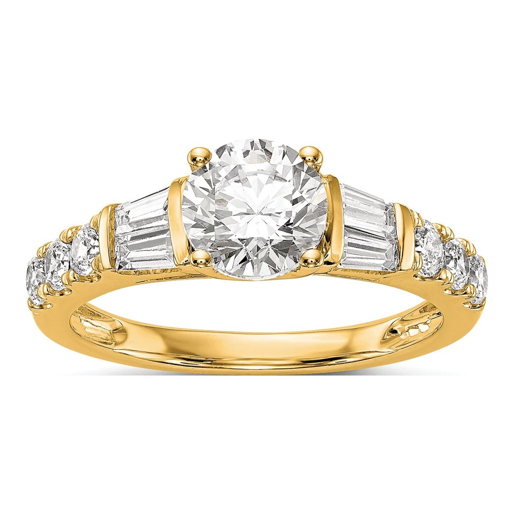 14K Yellow Gold Diamond Engagement Ring Semi-Mount