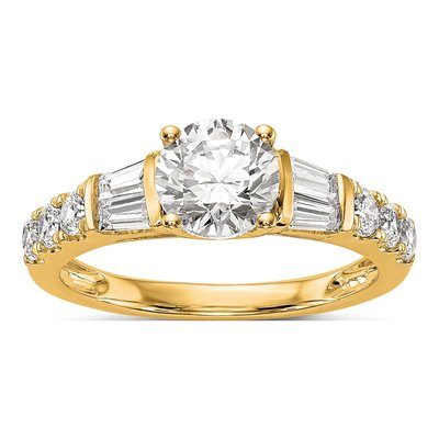 14K Yellow Gold Diamond Engagement Ring Semi-Mount