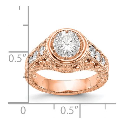 14K Rose Gold Diamond Engagement Ring Semi-Mount – view 2