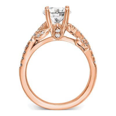 14K Rose Gold Lab-Grown Diamond Engagement Ring Semi-Mount – view 2
