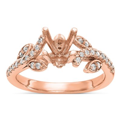 14K Rose Gold Lab-Grown Diamond Engagement Ring Semi-Mount – view 3