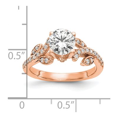 14K Rose Gold Lab-Grown Diamond Engagement Ring Semi-Mount – view 4