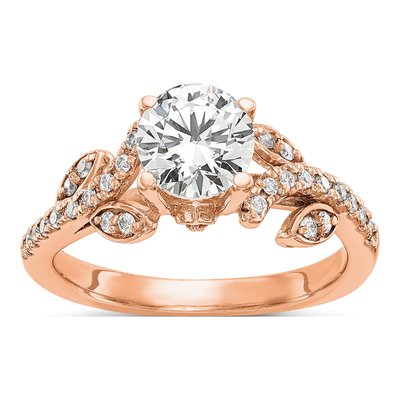 14K Rose Gold Lab-Grown Diamond Engagement Ring Semi-Mount