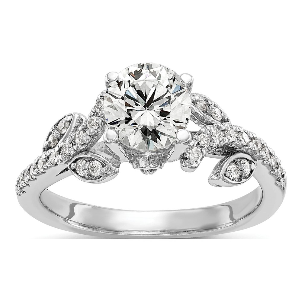 14K White Gold Lab-Grown Diamond Engagement Ring Semi-Mount