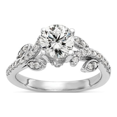 14K White Gold Lab-Grown Diamond Engagement Ring Semi-Mount