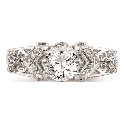 14K White Gold Diamond Engagement Ring Mounting – view 4