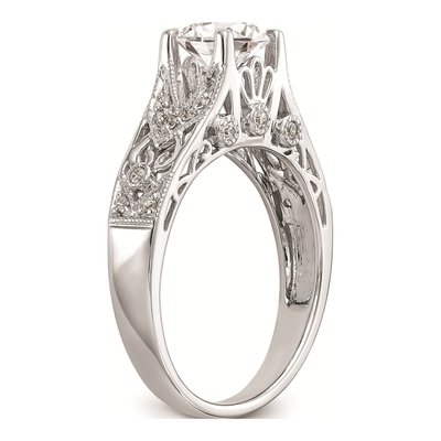 14K White Gold Diamond Engagement Ring Mounting – view 6