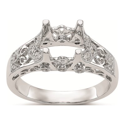 14K White Gold Diamond Engagement Ring Mounting – view 7