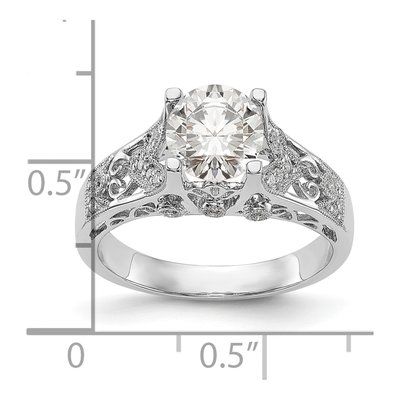 14K White Gold Diamond Engagement Ring Mounting – view 8