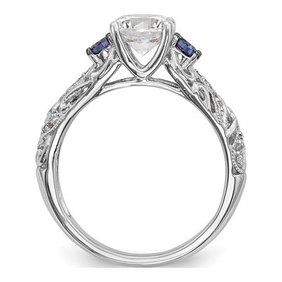 14K White Gold Diamond Engagement Ring Semi-Mount – view 2