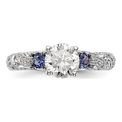 14K White Gold Diamond Engagement Ring Semi-Mount – view 4