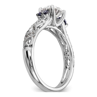 14K White Gold Diamond Engagement Ring Semi-Mount – view 6