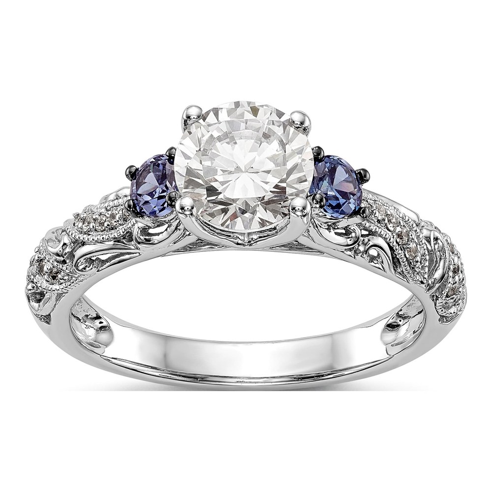 14K White Gold Diamond Semi-Mount Engagement Ring