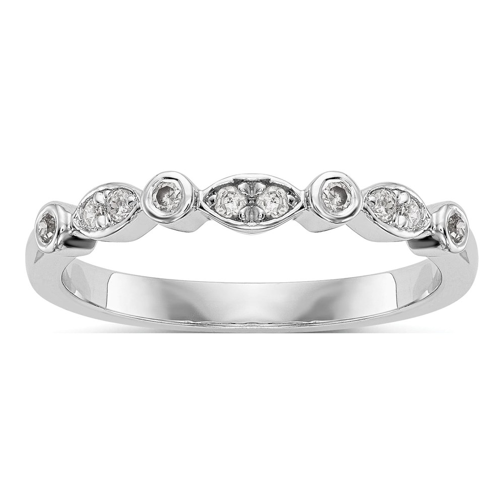 14K White Gold 1/5 ct Diamond Wedding Band