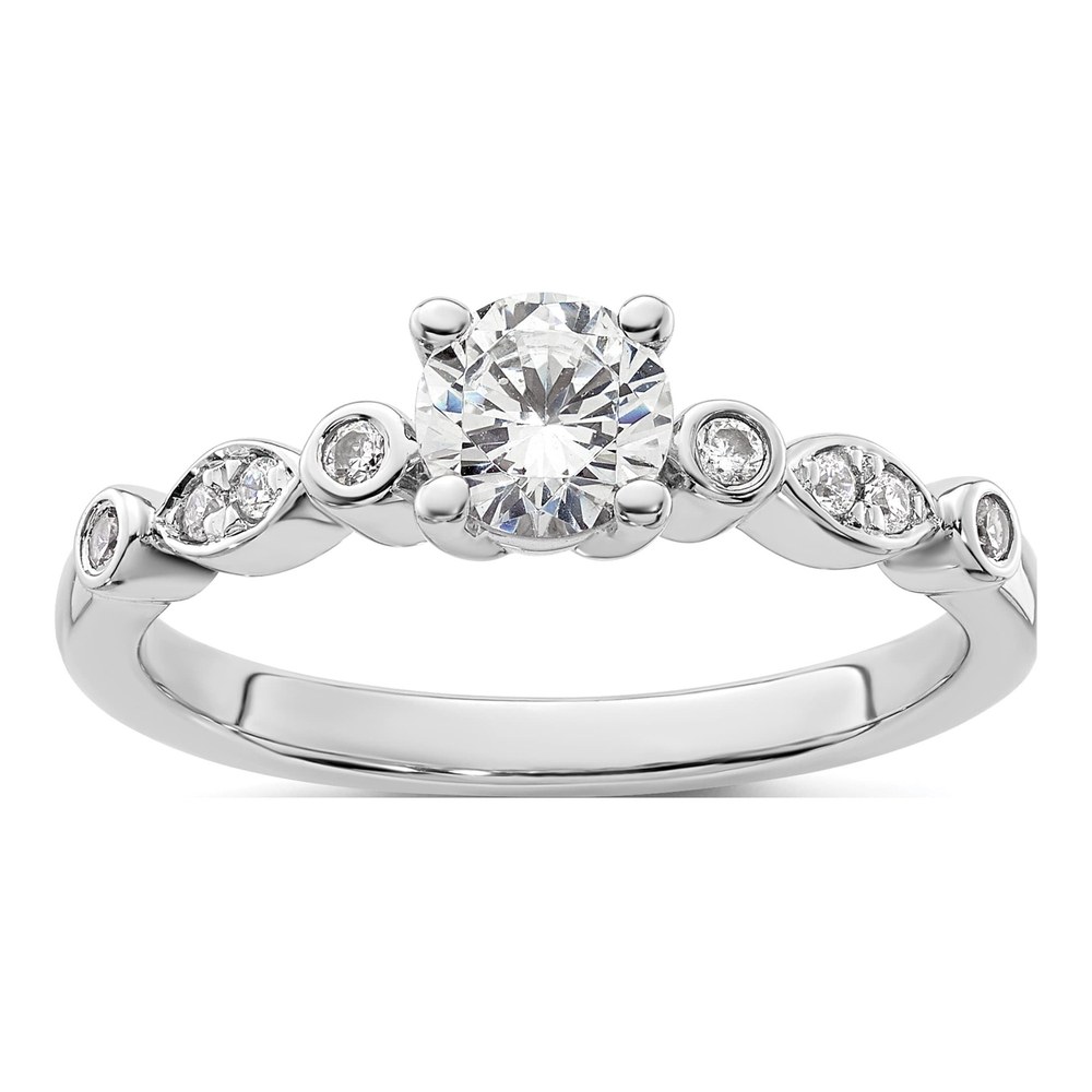 14K White Gold Diamond Semi-Mount Engagement Ring