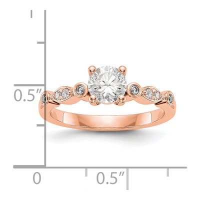 14K Rose Gold Diamond Engagement Ring Semi-Mount – view 3