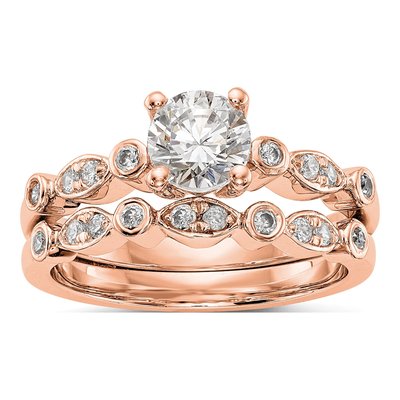 14K Rose Gold Diamond Engagement Ring Semi-Mount – view 4