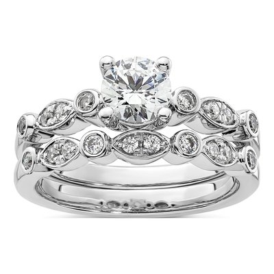 14K White Gold Diamond Engagement Ring Semi-Mount – view 8