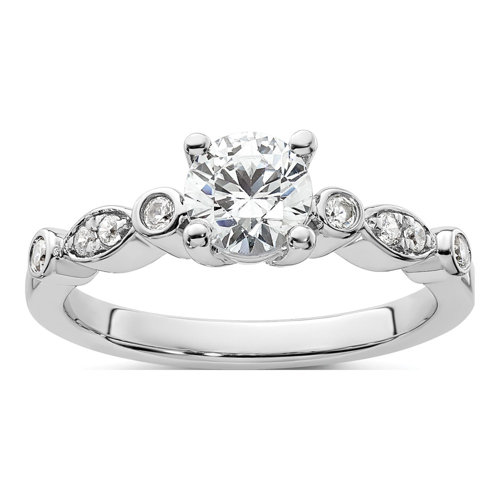 14K White Gold Diamond Semi-Mount Engagement Ring