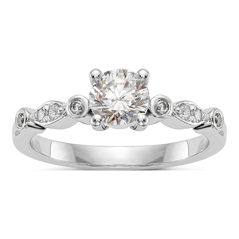 14K White Gold Diamond Semi-Mount Engagement Ring
