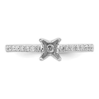 14K White Gold Lab-Grown Diamond Oval Engagement Ring Semi-Mount – view 5