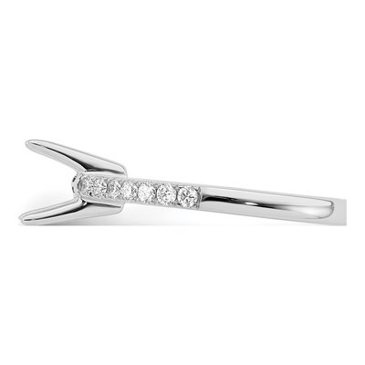 14K White Gold Lab-Grown Diamond Oval Engagement Ring Semi-Mount – view 4