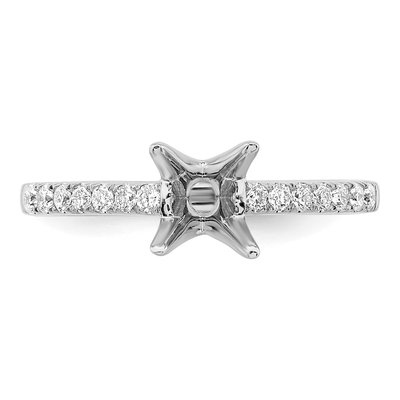 14K White Gold Lab-Grown Diamond Oval Engagement Ring Semi-Mount – view 5