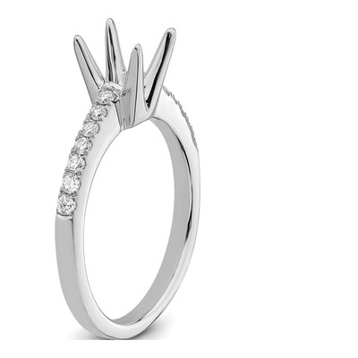 14K White Gold Lab-Grown Diamond Oval Engagement Ring Semi-Mount – view 7
