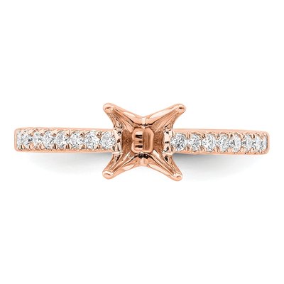 14K Rose Gold Lab-Grown Diamond Princess Engagement Ring Semi-Mount – view 5