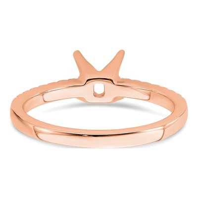14K Rose Gold Lab-Grown Diamond Princess Engagement Ring Semi-Mount – view 6
