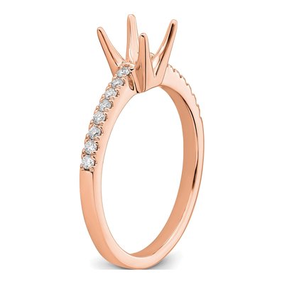 14K Rose Gold Lab-Grown Diamond Princess Engagement Ring Semi-Mount – view 7