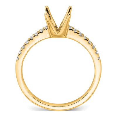 14K Yellow Gold Lab-Grown Diamond Princess Engagement Ring Semi-Mount – view 3