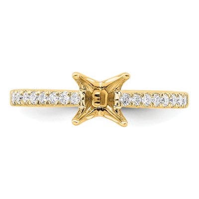 14K Yellow Gold Lab-Grown Diamond Princess Engagement Ring Semi-Mount – view 5