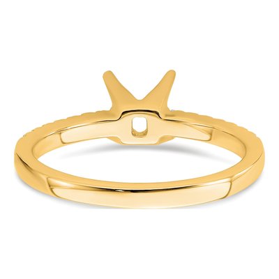 14K Yellow Gold Lab-Grown Diamond Princess Engagement Ring Semi-Mount – view 6