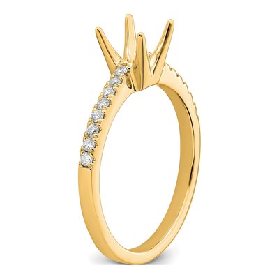14K Yellow Gold Lab-Grown Diamond Princess Engagement Ring Semi-Mount – view 7