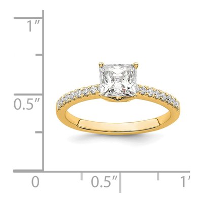 14K Yellow Gold Lab-Grown Diamond Princess Engagement Ring Semi-Mount – view 8