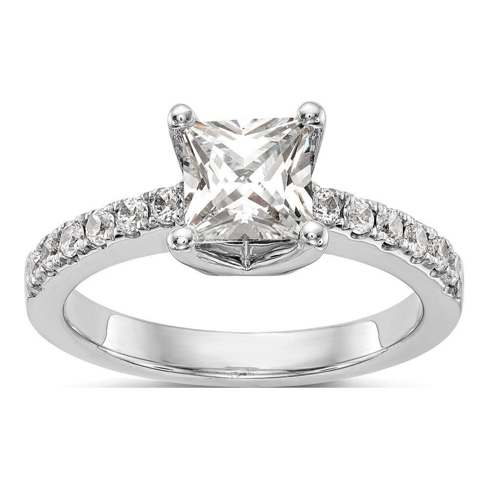 18K White Gold Diamond Engagement Ring Semi-Mount