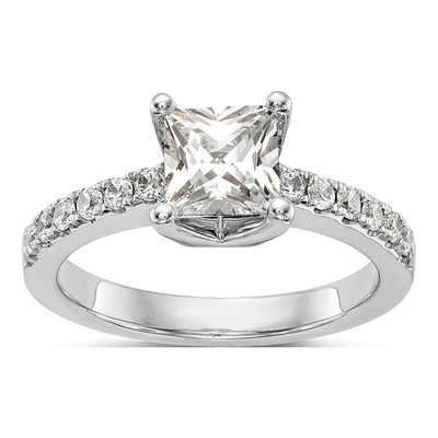 18K White Gold Diamond Engagement Ring Semi-Mount