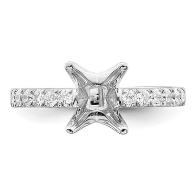 14K White Gold Lab-Grown Diamond Princess Engagement Ring Semi-Mount – view 5