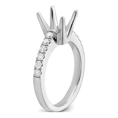 14K White Gold Lab-Grown Diamond Princess Engagement Ring Semi-Mount – view 7