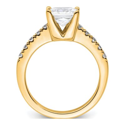 14K Yellow Gold Lab-Grown Diamond Princess Engagement Ring Semi-Mount – view 3
