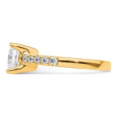 14K Yellow Gold Lab-Grown Diamond Princess Engagement Ring Semi-Mount – view 4