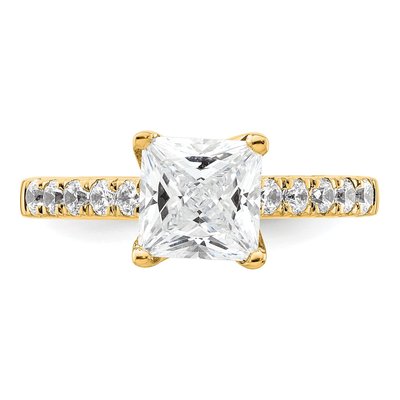 14K Yellow Gold Lab-Grown Diamond Princess Engagement Ring Semi-Mount – view 5