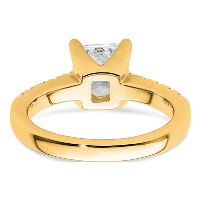 14K Yellow Gold Lab-Grown Diamond Princess Engagement Ring Semi-Mount – view 6