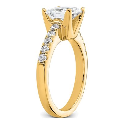 14K Yellow Gold Lab-Grown Diamond Princess Engagement Ring Semi-Mount – view 7