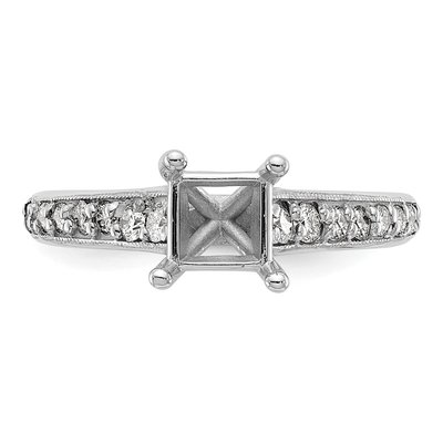 14K White Gold Engagement Ring Mounting – view 6