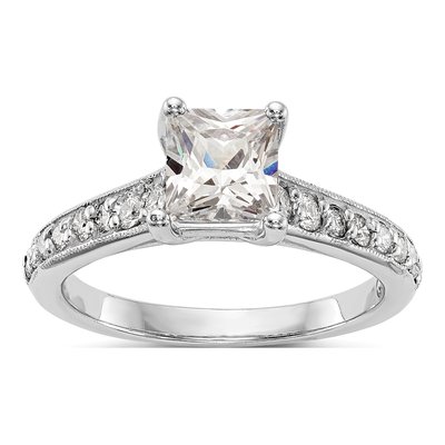 14K White Gold Engagement Ring Mounting