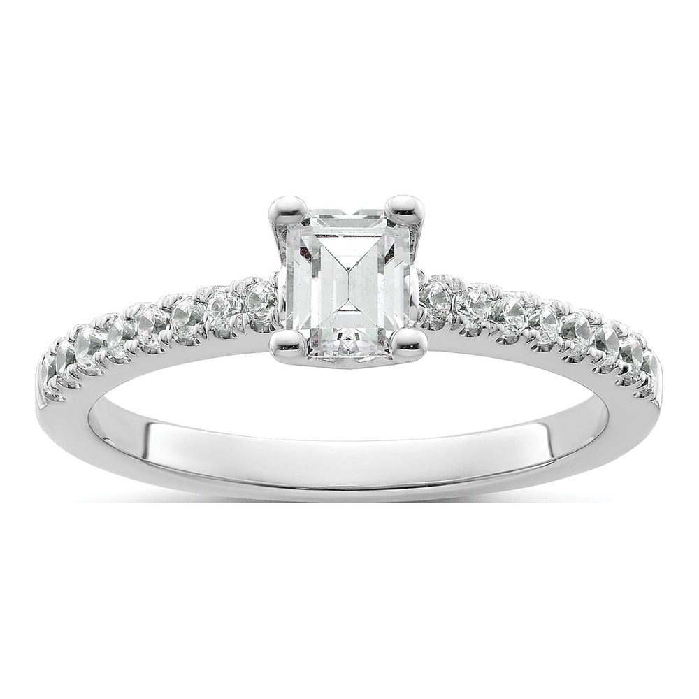 14K White Gold Lab-Grown Diamond Engagement Ring Semi-Mount